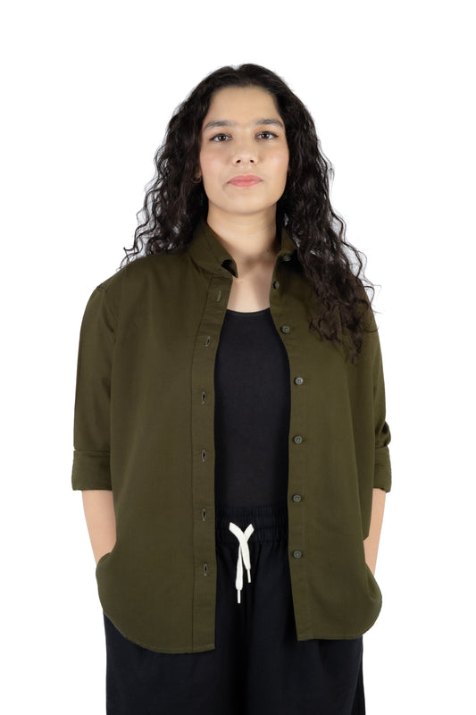 Deep Sage Linen Shirt